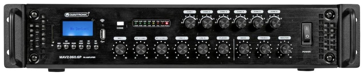 Omnitronic MAVZ-360.6P ELA-Verstärker 360W 6-Zonen