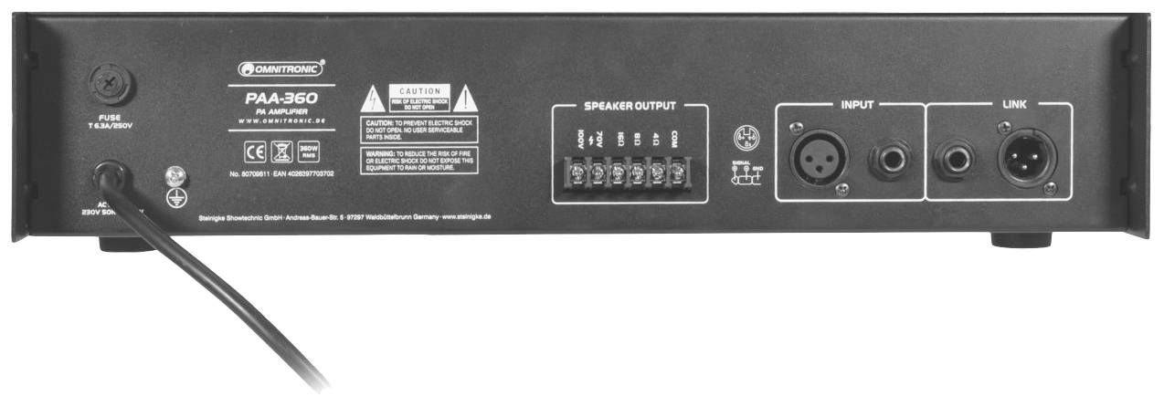 Omnitronic PAA-360 ELA-Verstärker 360 W