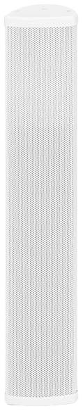 Ein langer, weißer, rechteckiger Heizkörper mit einem gelochten Gitterdesign.