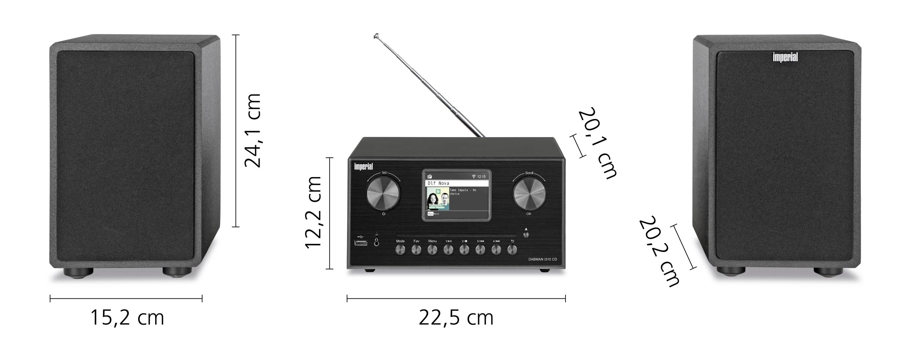 Imperial DABMAN i310 CD Stereoanlage Internetradio, DAB+, UKW, CD, Bluetooth®, DLNA, NFC, Inkl. Fernbedienung, DLNA-fähig 2 x 20W