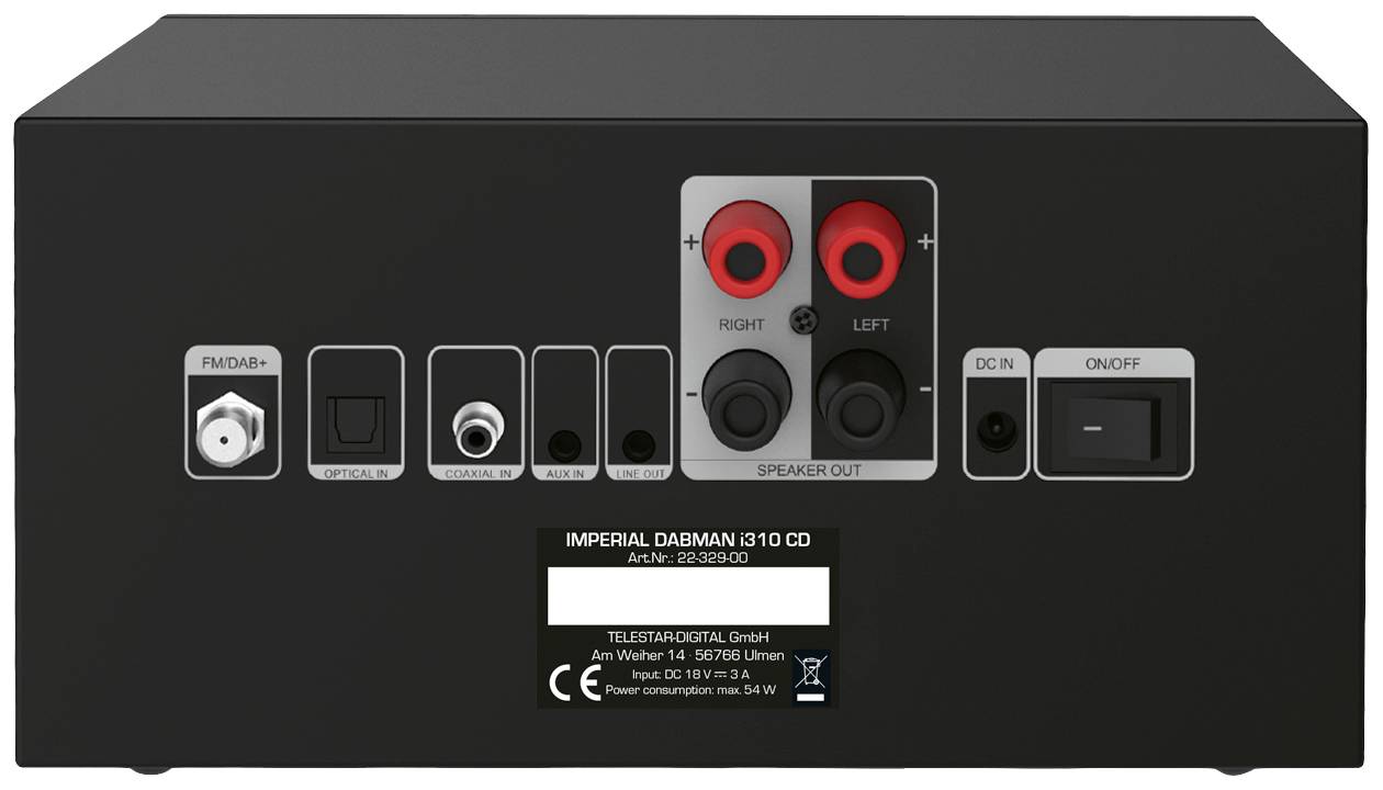 Imperial DABMAN i310 CD Stereoanlage Internetradio, DAB+, UKW, CD, Bluetooth®, DLNA, NFC, Inkl. Fernbedienung, DLNA-fähig 2 x 20W