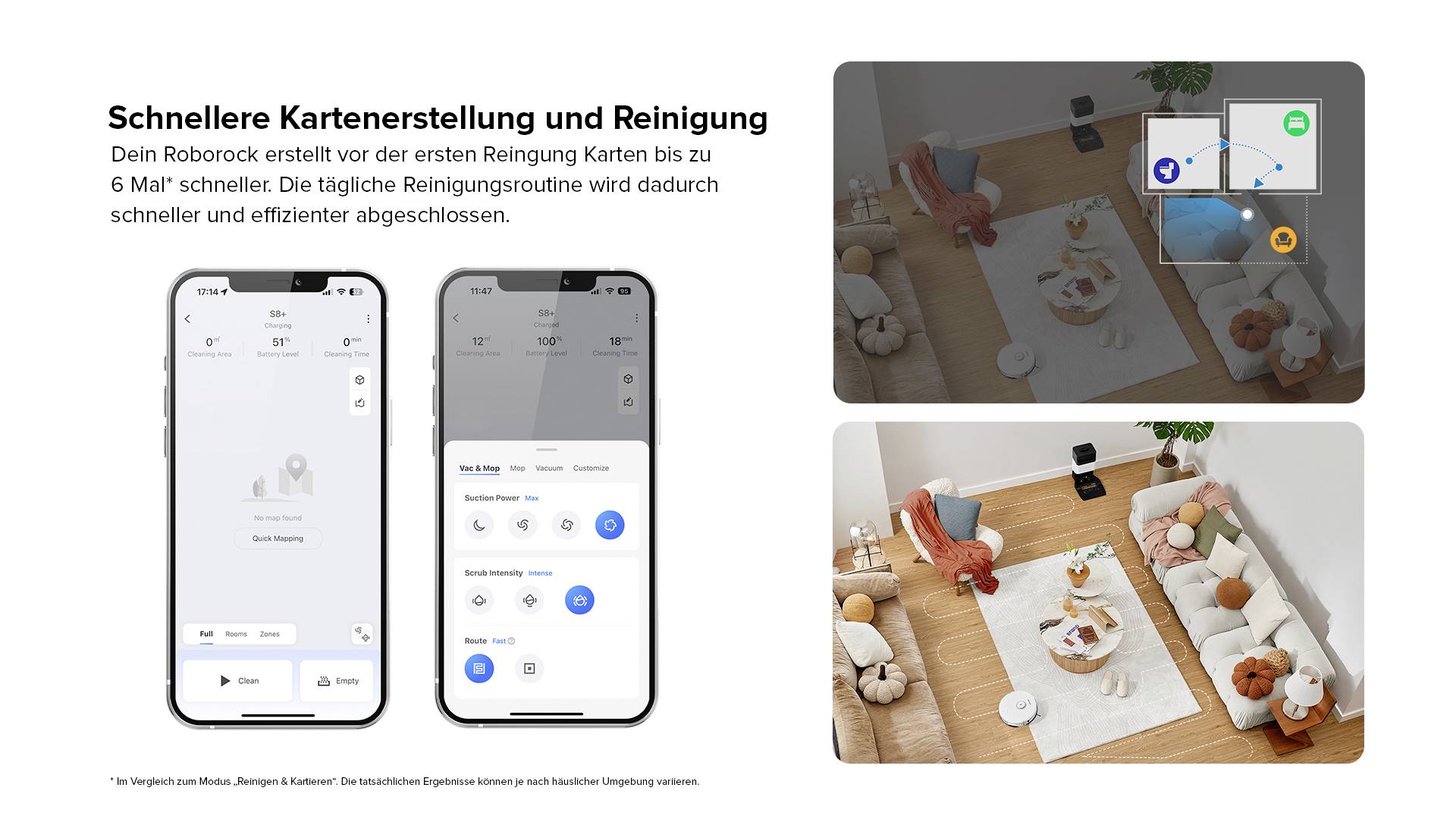 Roborock S8+ Saug-und Wischroboter Weiß kompatibel mit Amazon Alexa, kompatibel mit Google Home, Sprachgesteuert