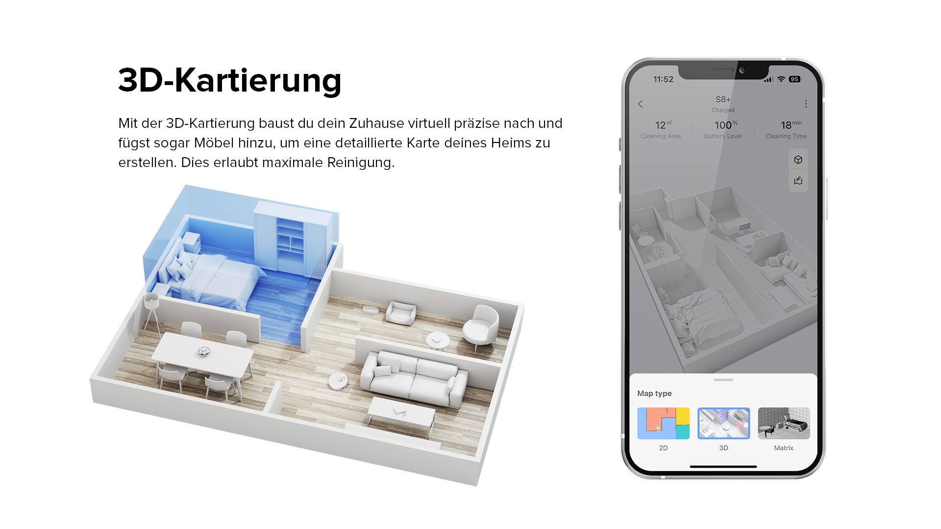 Roborock S8+ Saug-und Wischroboter Weiß kompatibel mit Amazon Alexa, kompatibel mit Google Home, Sprachgesteuert