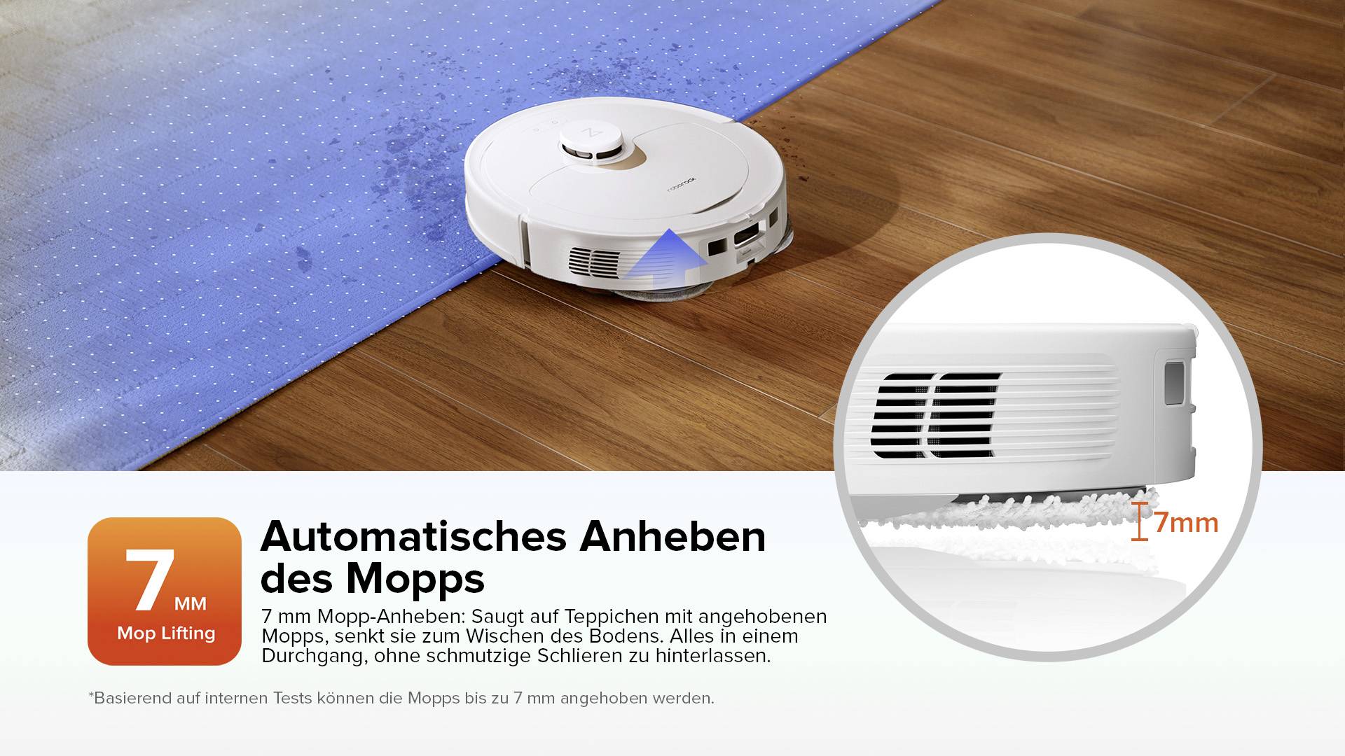 Roborock Qrevo White Saug-und Wischroboter Weiß kompatibel mit Amazon Alexa, kompatibel mit Google Home, Sprachgesteuert