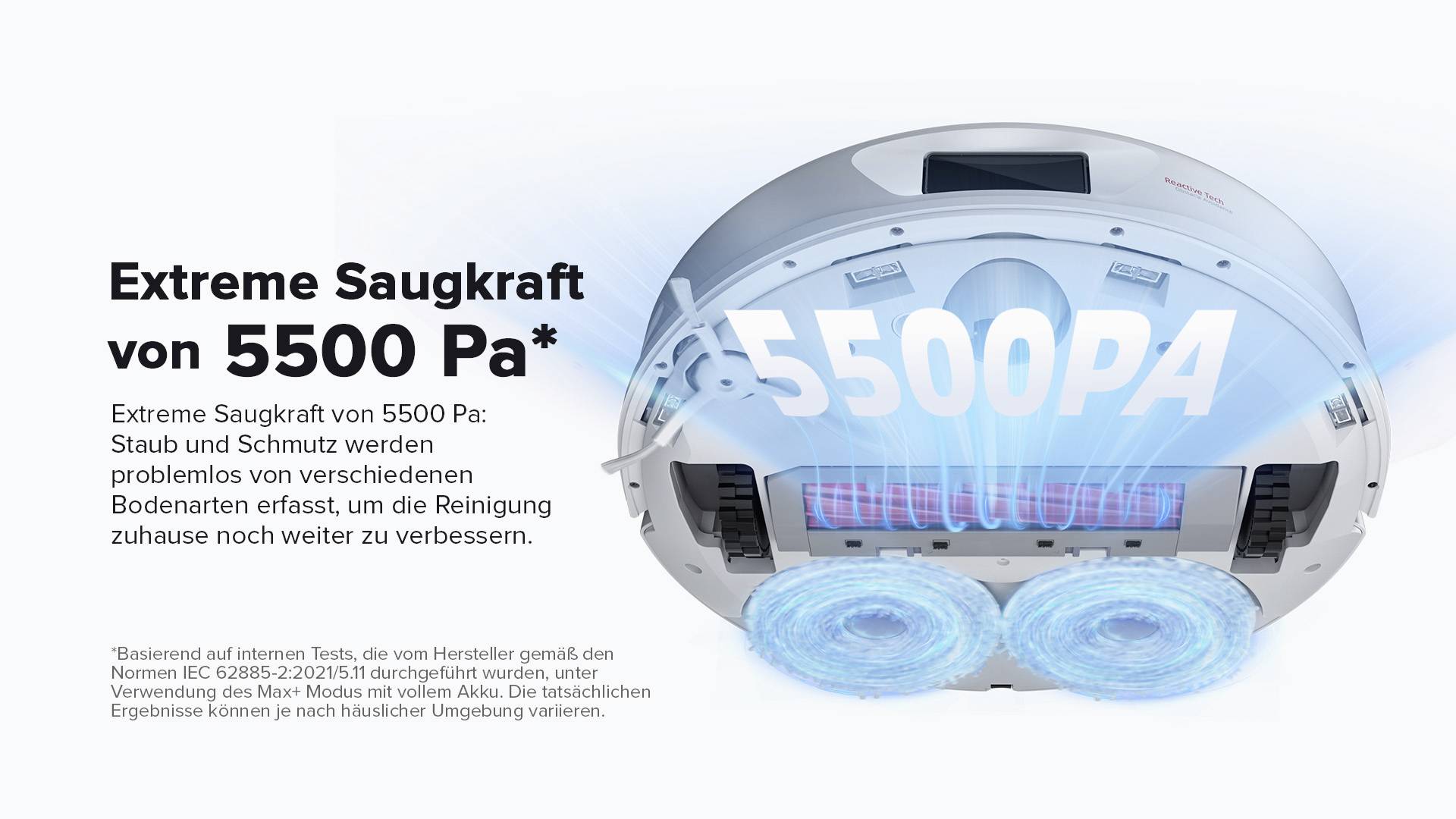 Roborock Qrevo White Saug-und Wischroboter Weiß kompatibel mit Amazon Alexa, kompatibel mit Google Home, Sprachgesteuert