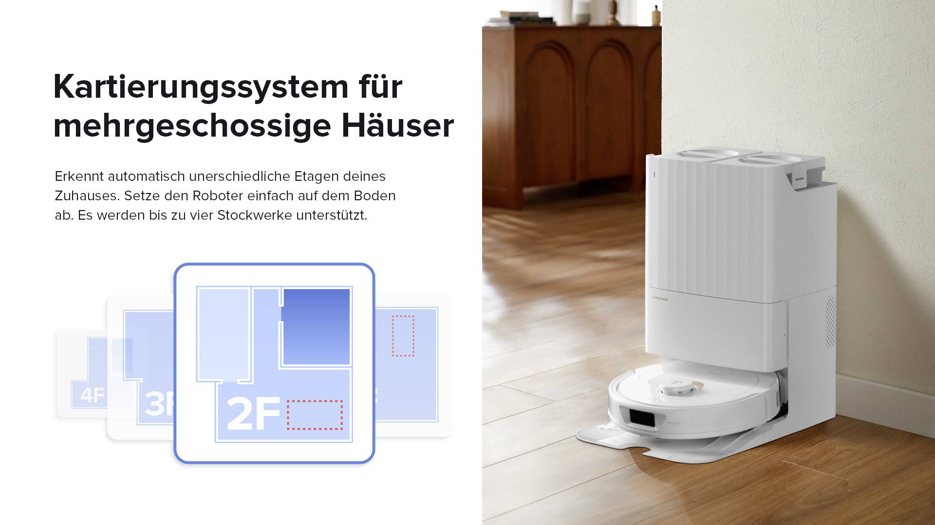 Roborock Qrevo White Saug-und Wischroboter Weiß kompatibel mit Amazon Alexa, kompatibel mit Google Home, Sprachgesteuert