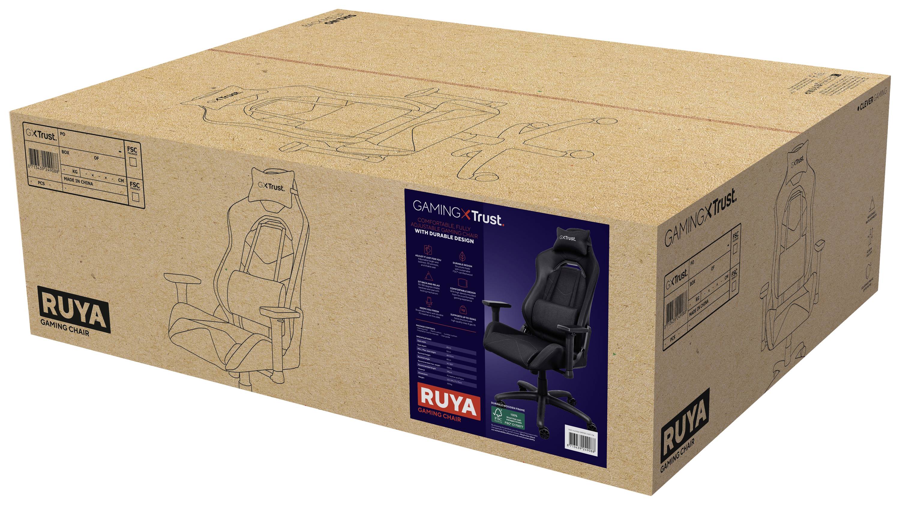 Ein großer Karton mit der Aufschrift 