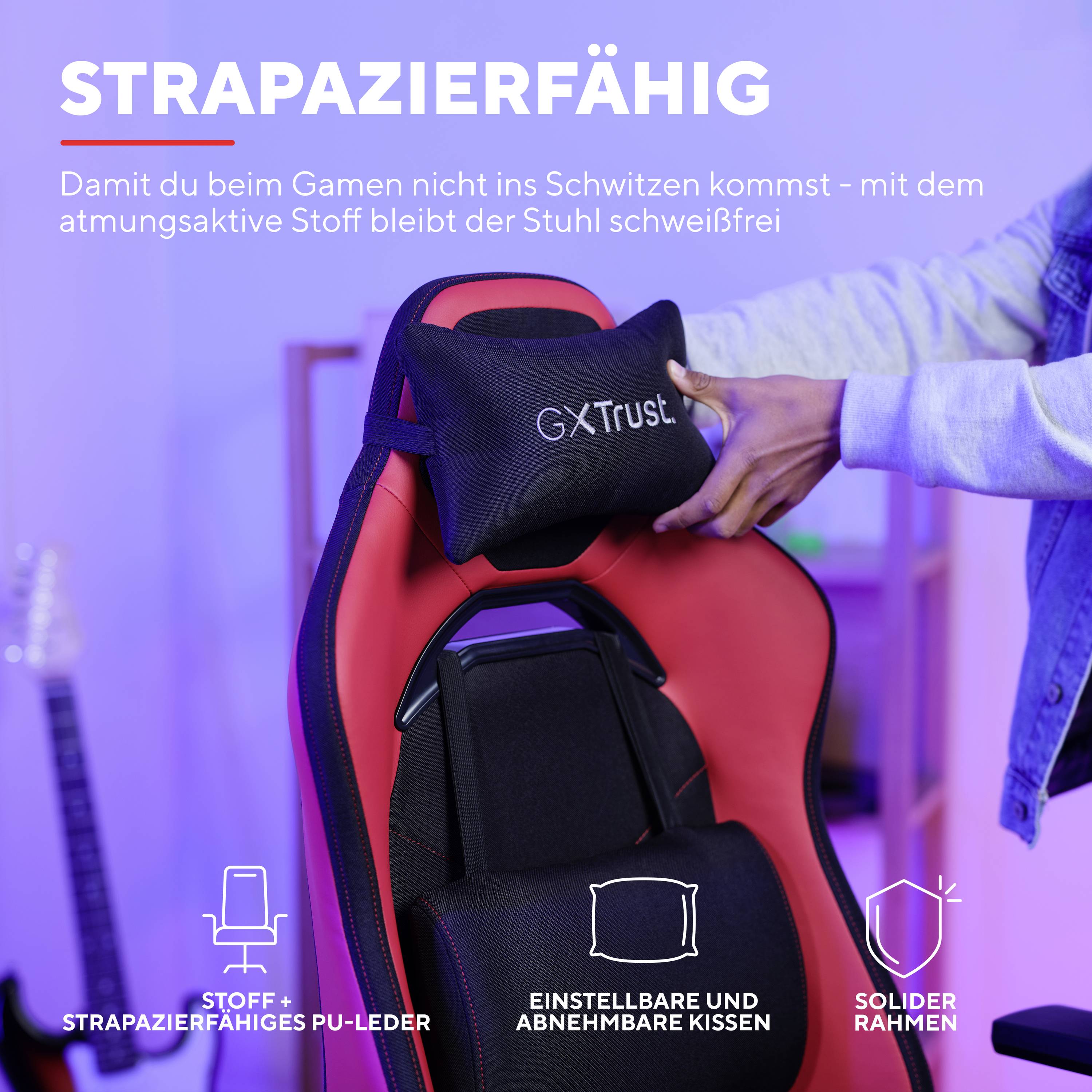 Trust GXT714 RUYA Gaming-Stuhl Schwarz/Rot