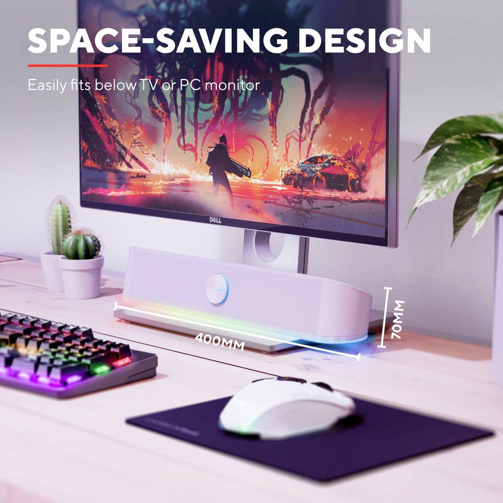Trust GXT 619W Thorne RGB PC-Lautsprecher Kabelgebunden 12 W Weiß