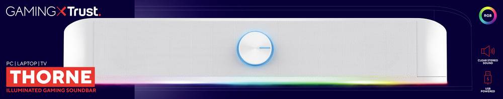 Trust GXT 619W Thorne RGB PC-Lautsprecher Kabelgebunden 12 W Weiß