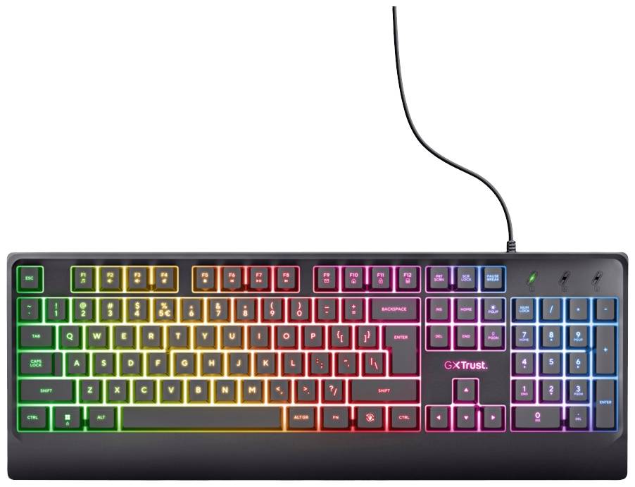 Trust GXT 792 Quadrox 4-in-1 USB Gaming-Tastatur, Maus-Set Beleuchtet, Inkl. Gaming Headset und Mauspad Deutsch, QWERTZ Schwarz