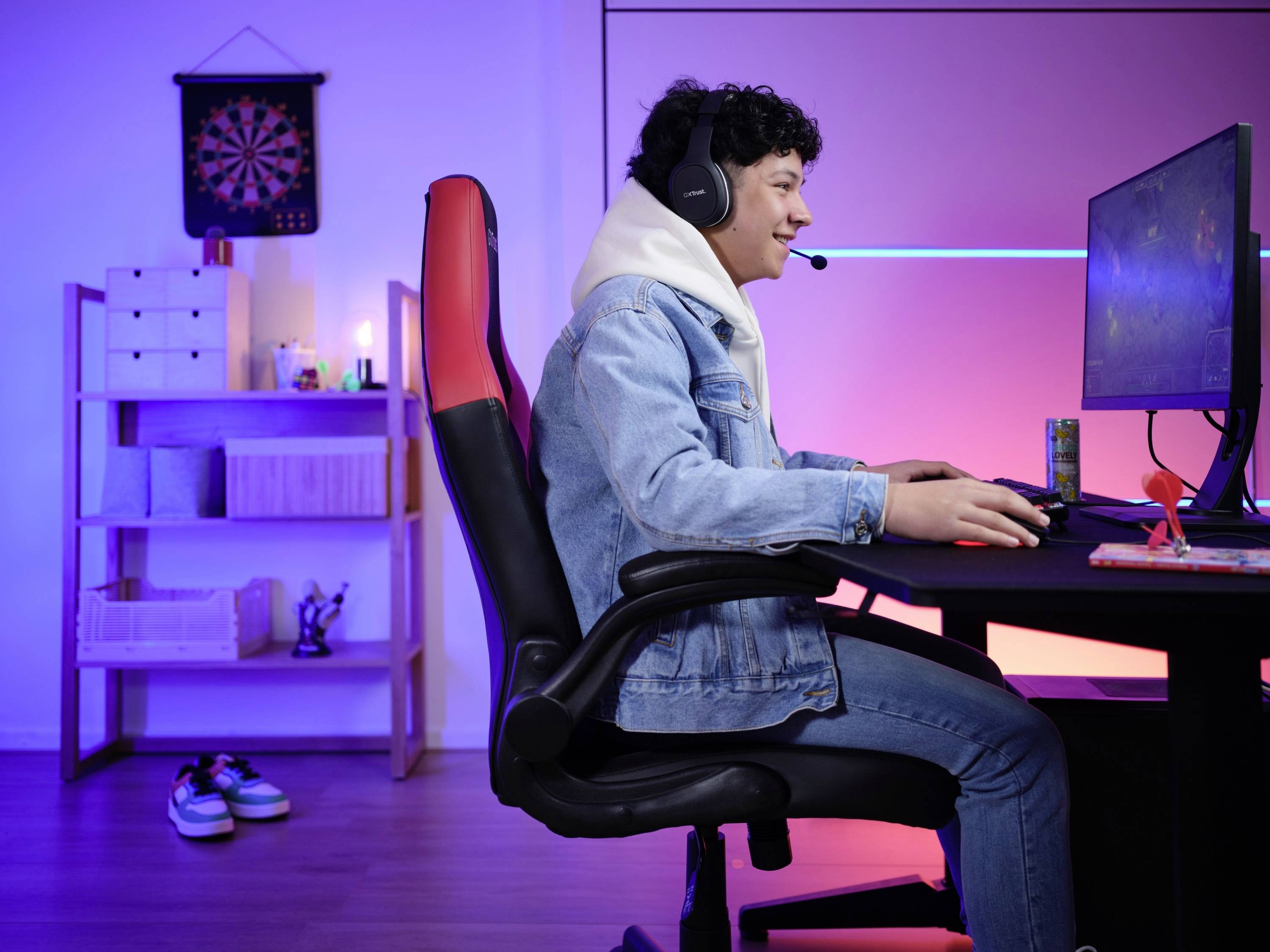 Trust GXT 703R Riye Gaming-Stuhl Schwarz/Rot