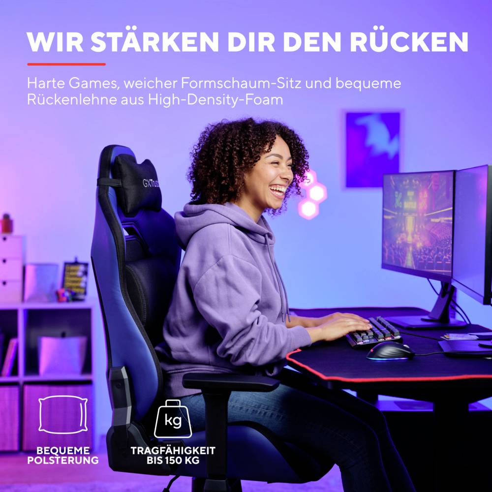 Trust GXT 703B Riye Gaming-Stuhl Schwarz/Blau