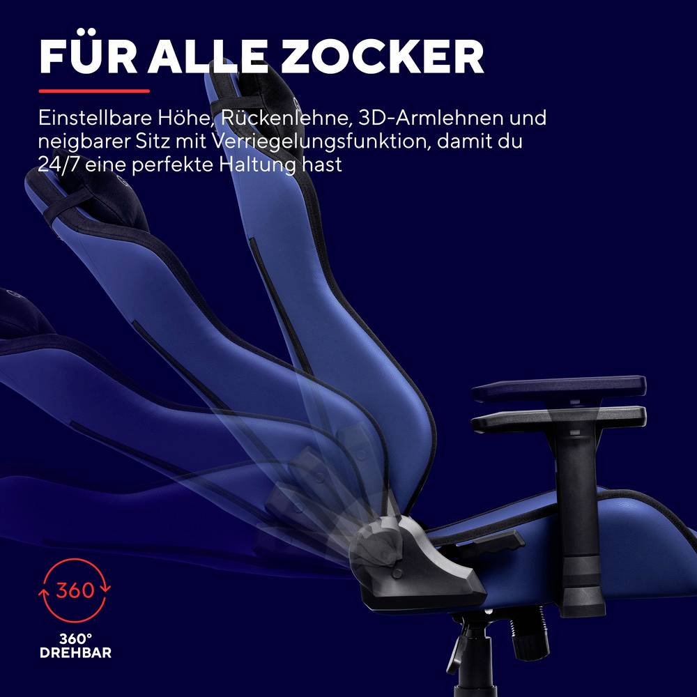 Trust GXT 703B Riye Gaming-Stuhl Schwarz/Blau