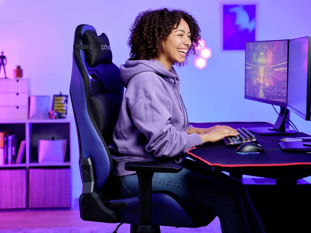 Trust GXT 703B Riye Gaming-Stuhl Schwarz/Blau