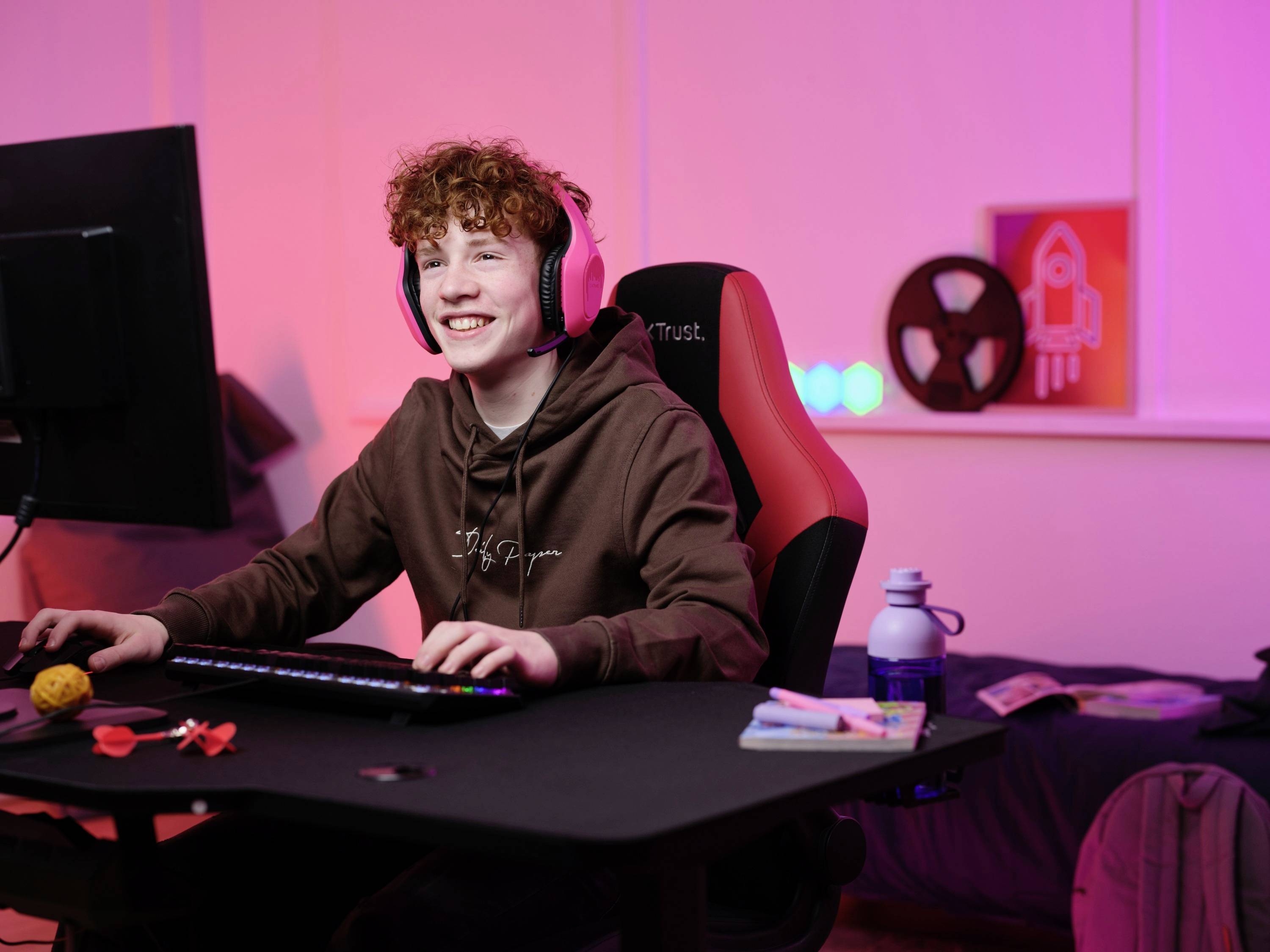 Trust GXT415P ZIROX Over Ear Headset kabelgebunden Stereo Pink Gaming