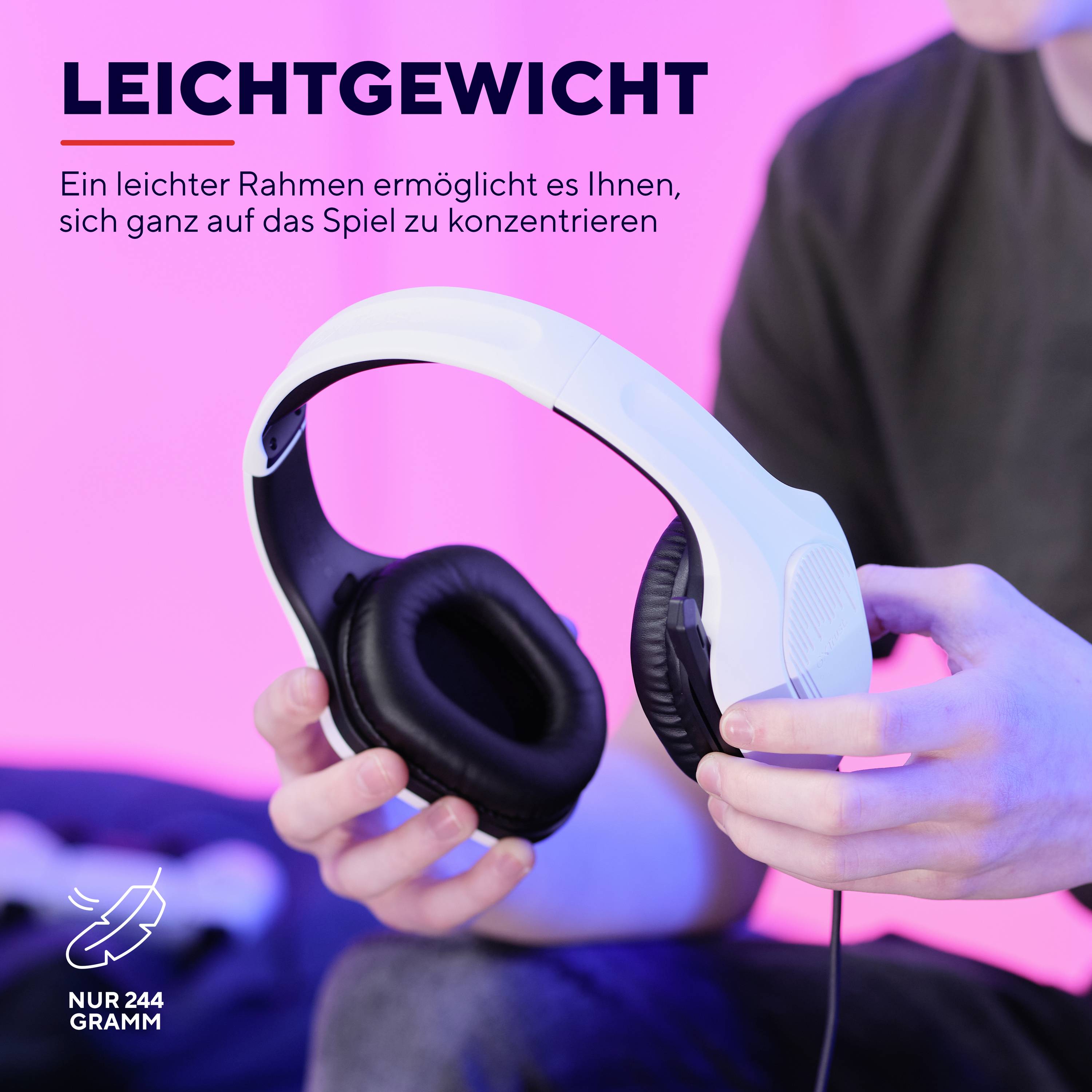 Trust GXT415W ZIROX Over Ear Headset kabelgebunden Stereo Weiß Gaming