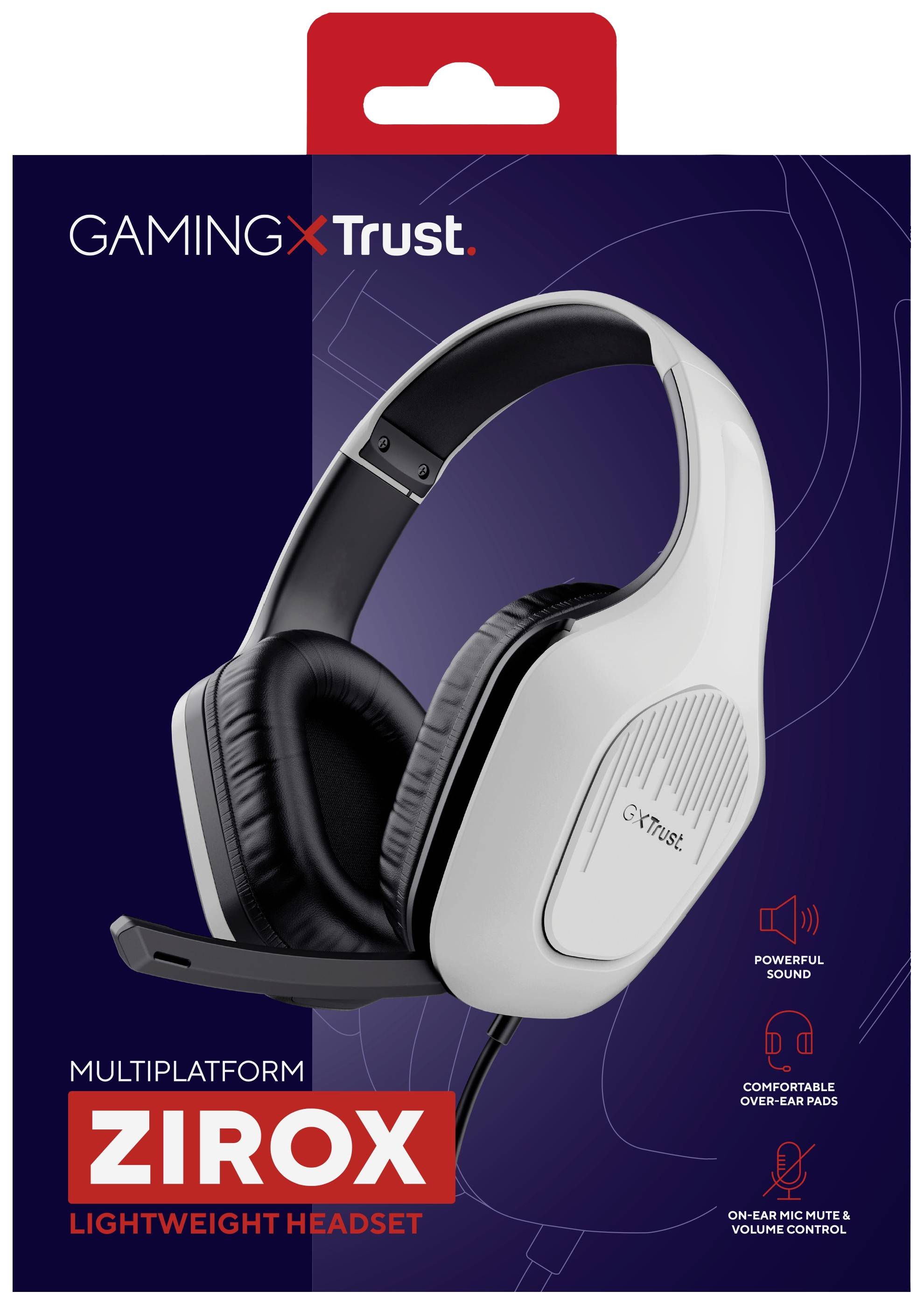 Trust GXT415W ZIROX Over Ear Headset kabelgebunden Stereo Weiß Gaming