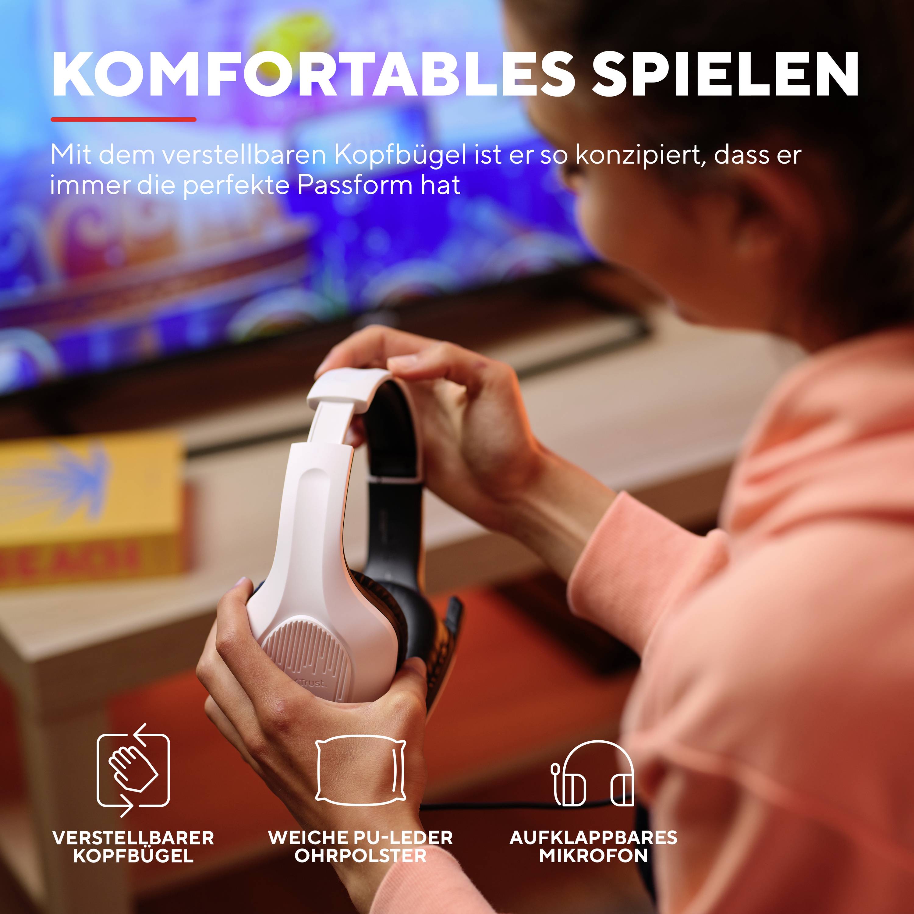 Trust GXT415PS ZIROX PS5 Over Ear Headset kabelgebunden Stereo Weiß Gaming