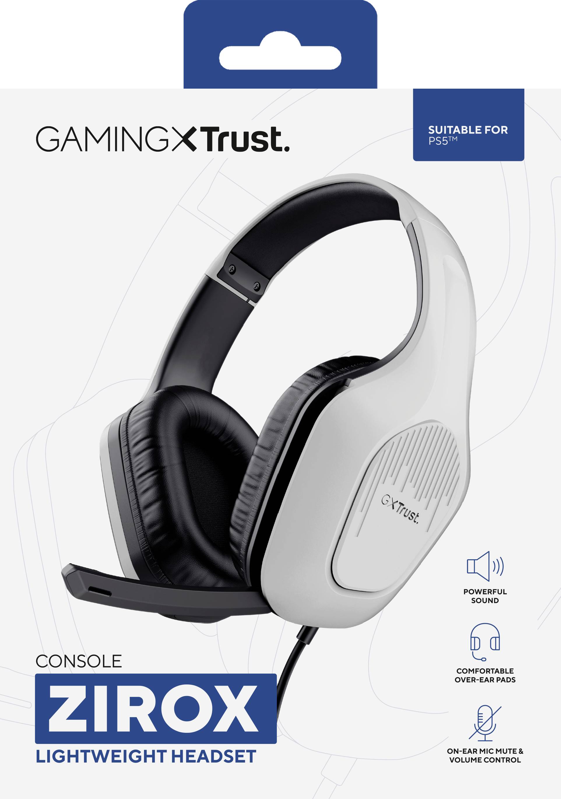 Trust GXT415PS ZIROX PS5 Over Ear Headset kabelgebunden Stereo Weiß Gaming