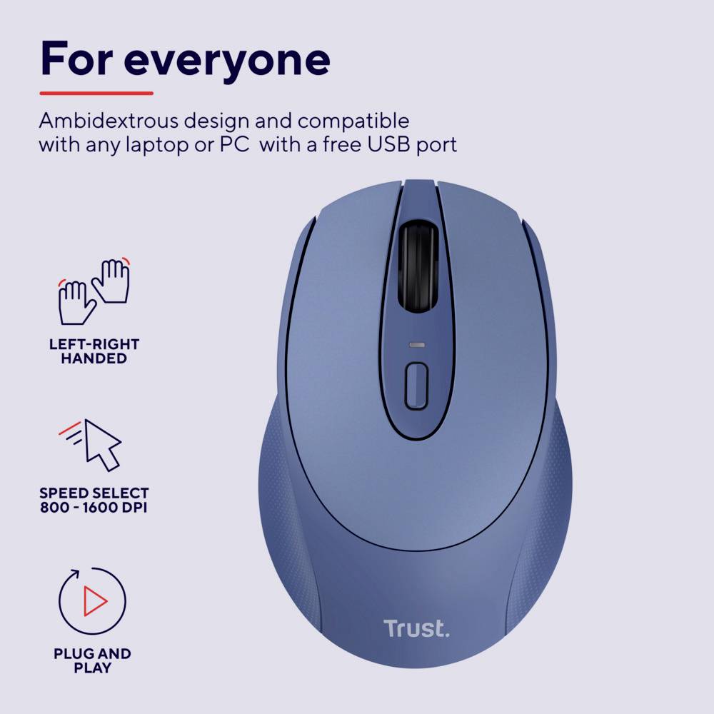 Trust ZAYA Maus Funk Optisch Blau 4 Tasten 1600 dpi