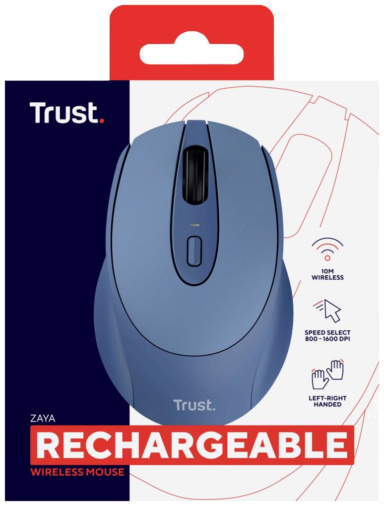 Trust ZAYA Maus Funk Optisch Blau 4 Tasten 1600 dpi