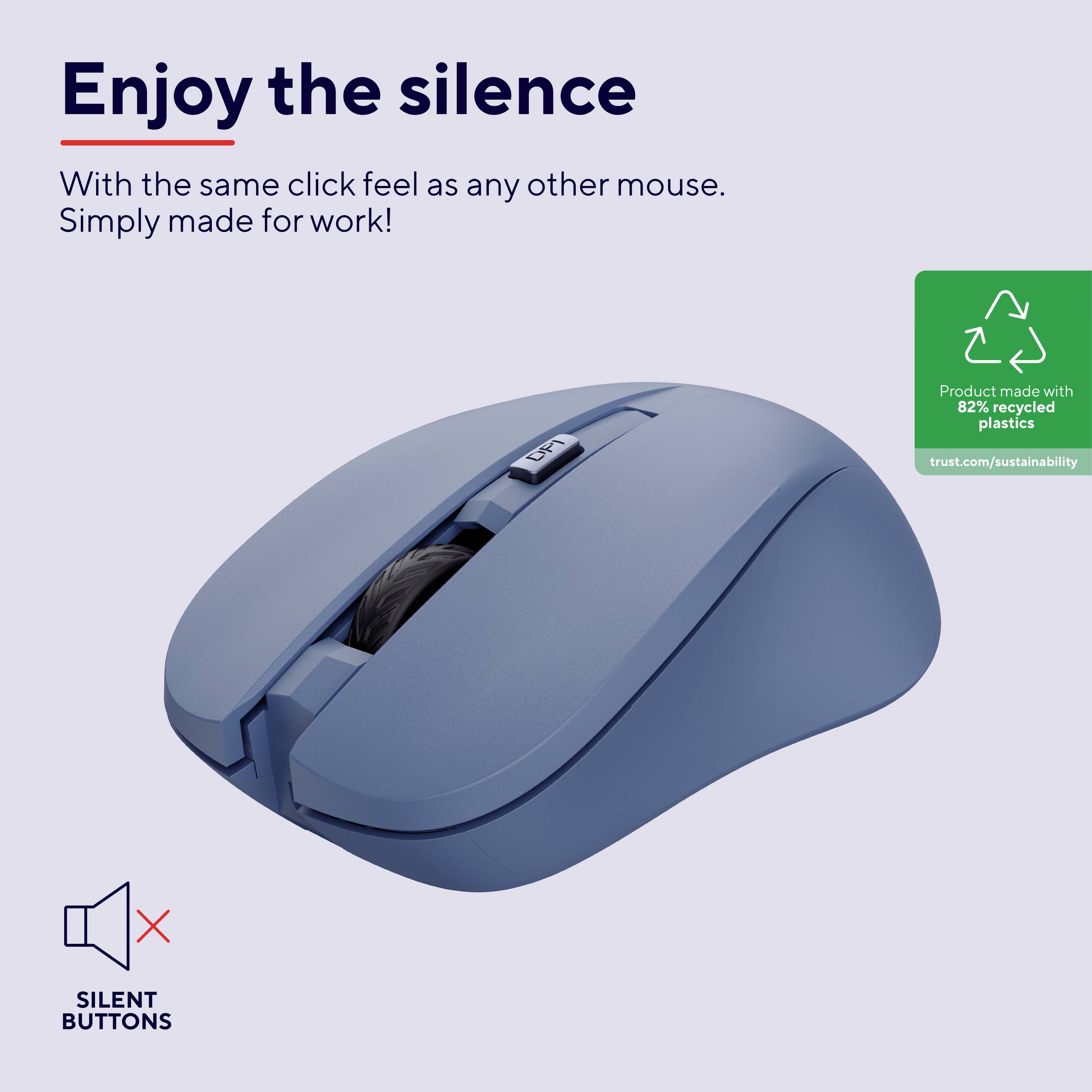 Trust MYDO SILENT WIRELESS MOUSE BLUE
