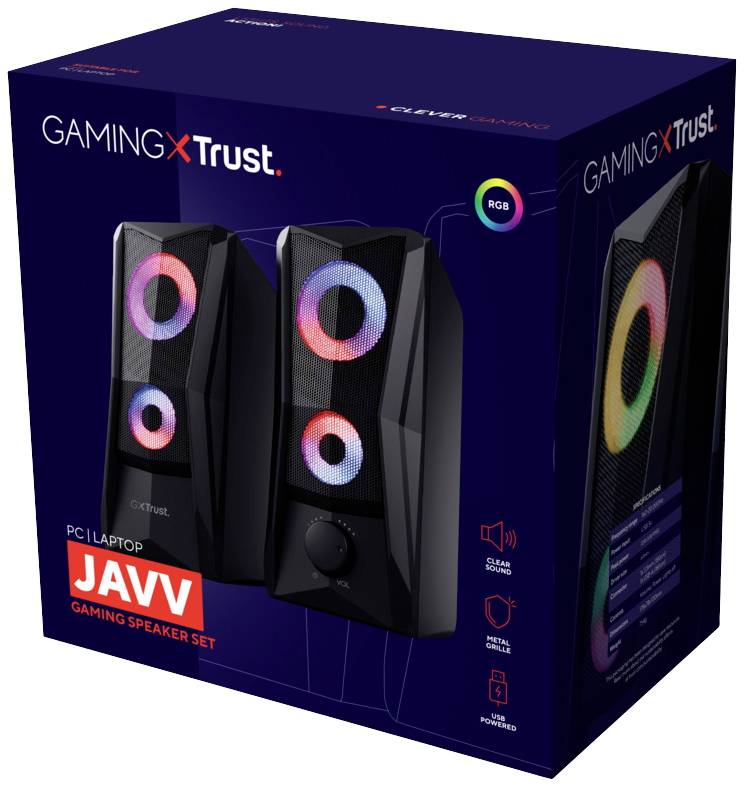 Trust GXT 606 JAVV, 2.0 Kanäle, Kabelgebunden, 12 W, 160 - 20000 Hz, 4 Ohm, Schwarz