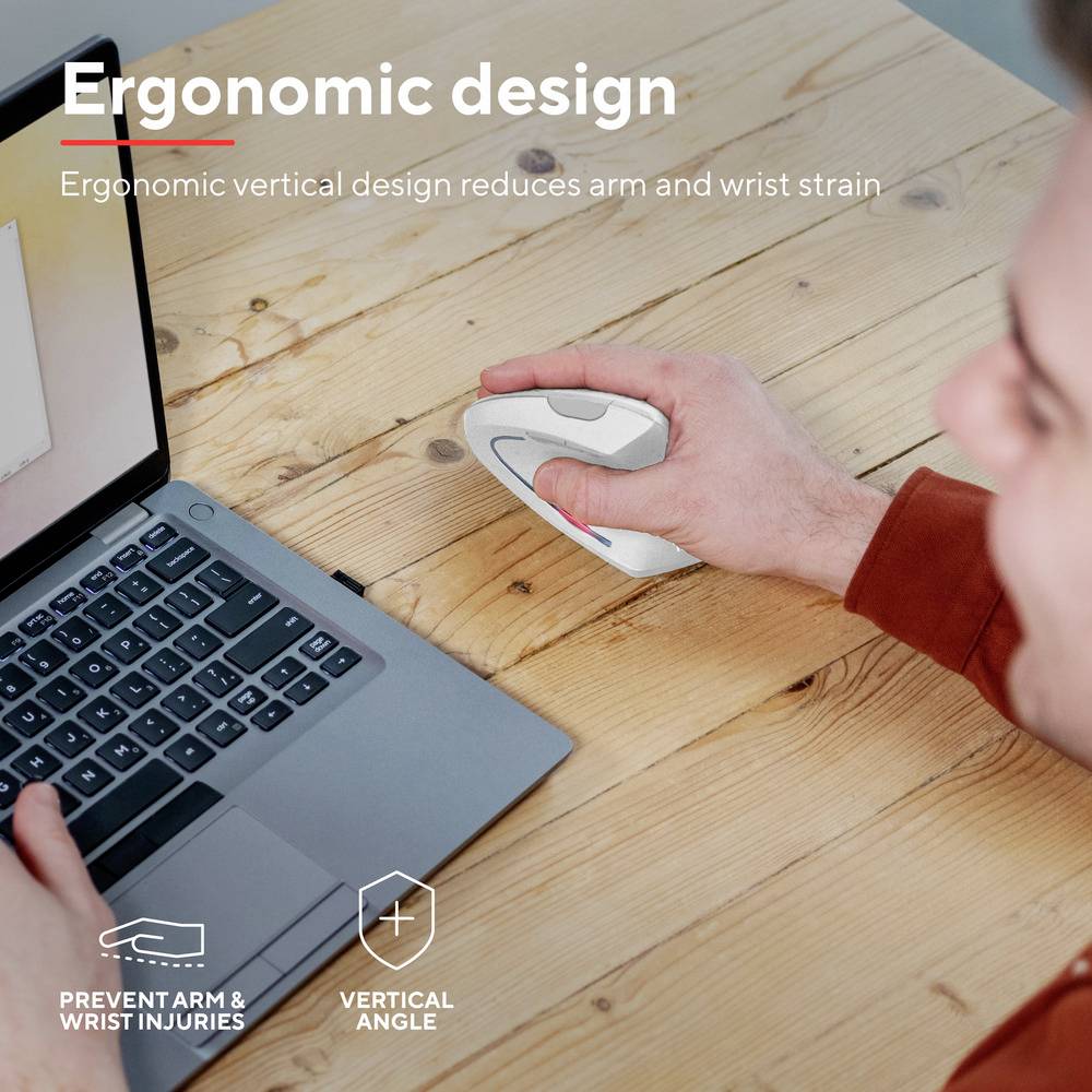 Trust VERTO WIRELESS ERGO Maus Funk Optisch Weiß 6 Tasten 1600 dpi Ergonomisch
