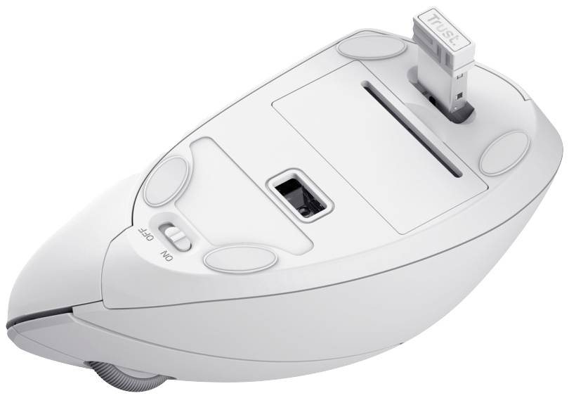 Trust VERTO WIRELESS ERGO Maus Funk Optisch Weiß 6 Tasten 1600 dpi Ergonomisch
