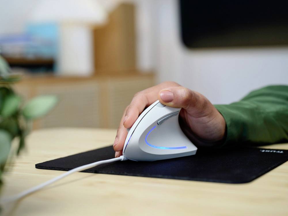 Trust VERTO ERGO Maus Kabelgebunden Optisch Weiß 6 Tasten 1600 dpi Ergonomisch