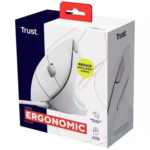 Trust VERTO ERGO Maus Kabelgebunden Optisch Weiß 6 Tasten 1600 dpi Ergonomisch Trust VERTO ERGO Maus Kabelgebunden Optisch Weiß 6 Tasten 1600 dpi Ergonomisch
