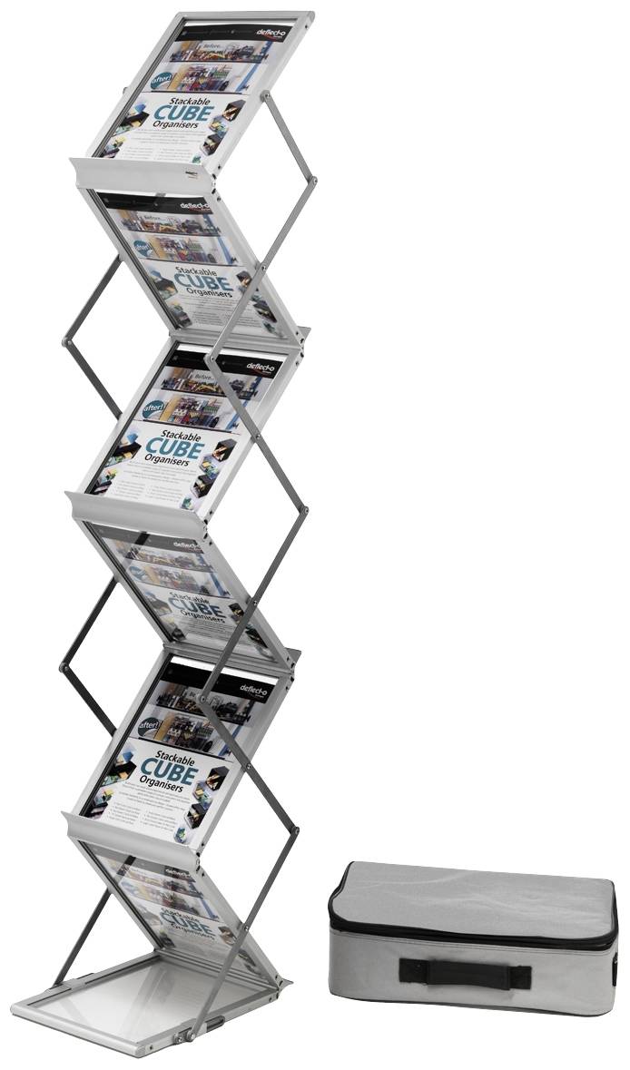 Deflecto 36100 Prospekthalter Silber DIN A4 Anzahl der Fächer 6 1 St. (B x H x T) 280 x 1500 x 375mm