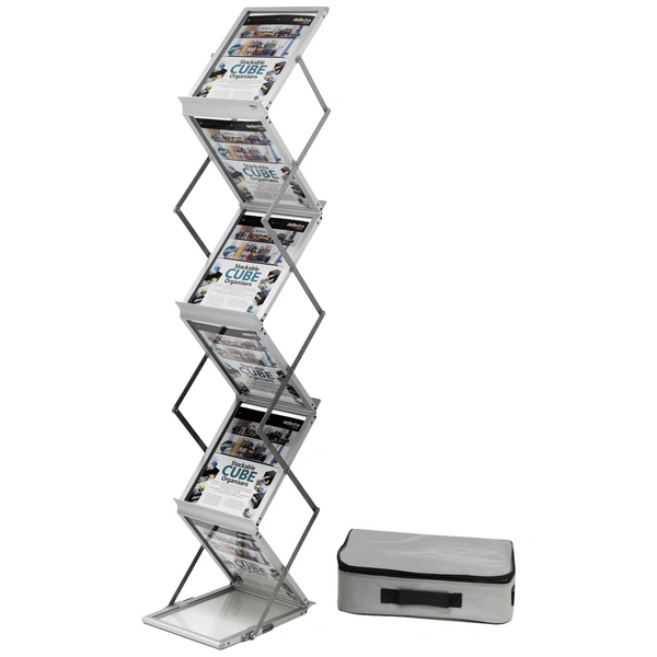 Deflecto 36100 Prospekthalter Silber DIN A4 Anzahl der Fächer 6 1 St. (B x H x T) 280 x 1500 x 375mm Deflecto 36100 Prospekthalter Silber DIN A4 Anzahl der Fächer 6 1 St. (B x H x T) 280 x 1500 x 375mm