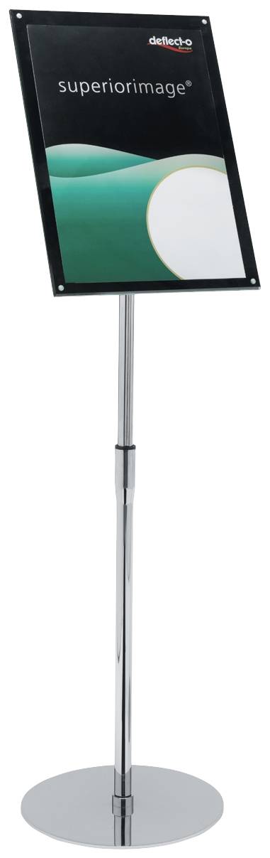 Deflecto 790845 Prospekthalter, Bodenaufsteller Silber, Schwarz DIN A4 Anzahl der Fächer 1 1 St. (B x H x T) 300 x 1240 x 300mm