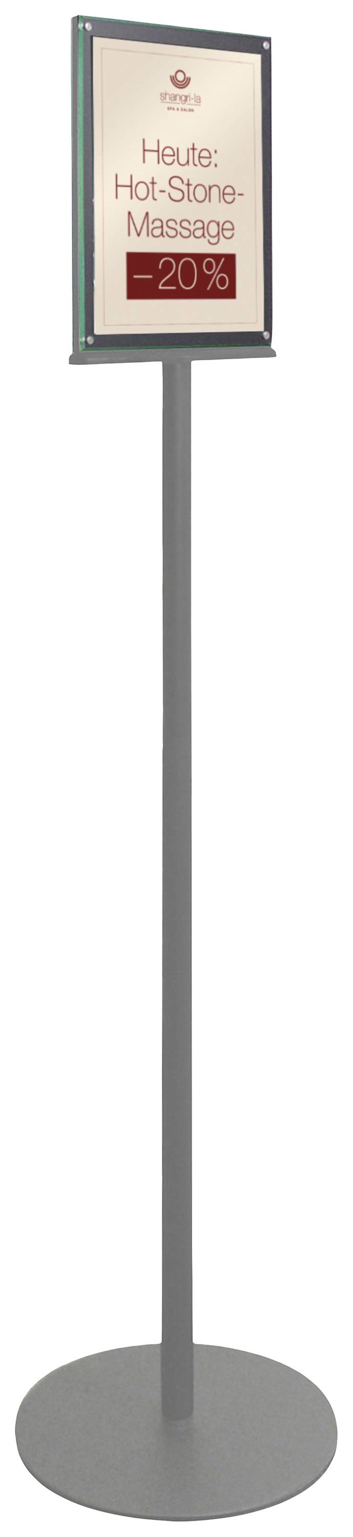 Deflecto 692056-A4 Prospekthalter, Bodenaufsteller Schwarz DIN A4 Anzahl der Fächer 2 1 St. (B x H x T) 330 x 1422 x 330mm