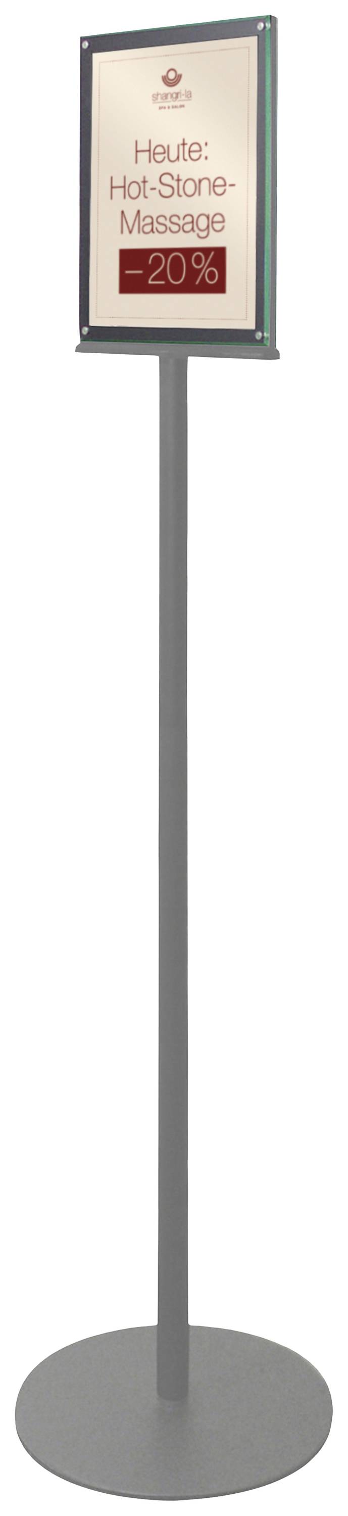 Deflecto 692056-A4S Prospekthalter, Bodenaufsteller Silber DIN A4 Anzahl der Fächer 2 1 St. (B x H x T) 330 x 1422 x 330mm