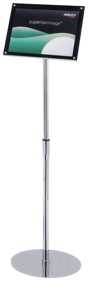 Deflecto 790645 Prospekthalter, Bodenaufsteller Silber, Schwarz DIN A3 Anzahl der Fächer 1 1 St. (B x H x T) 340 x 1280 x 300mm