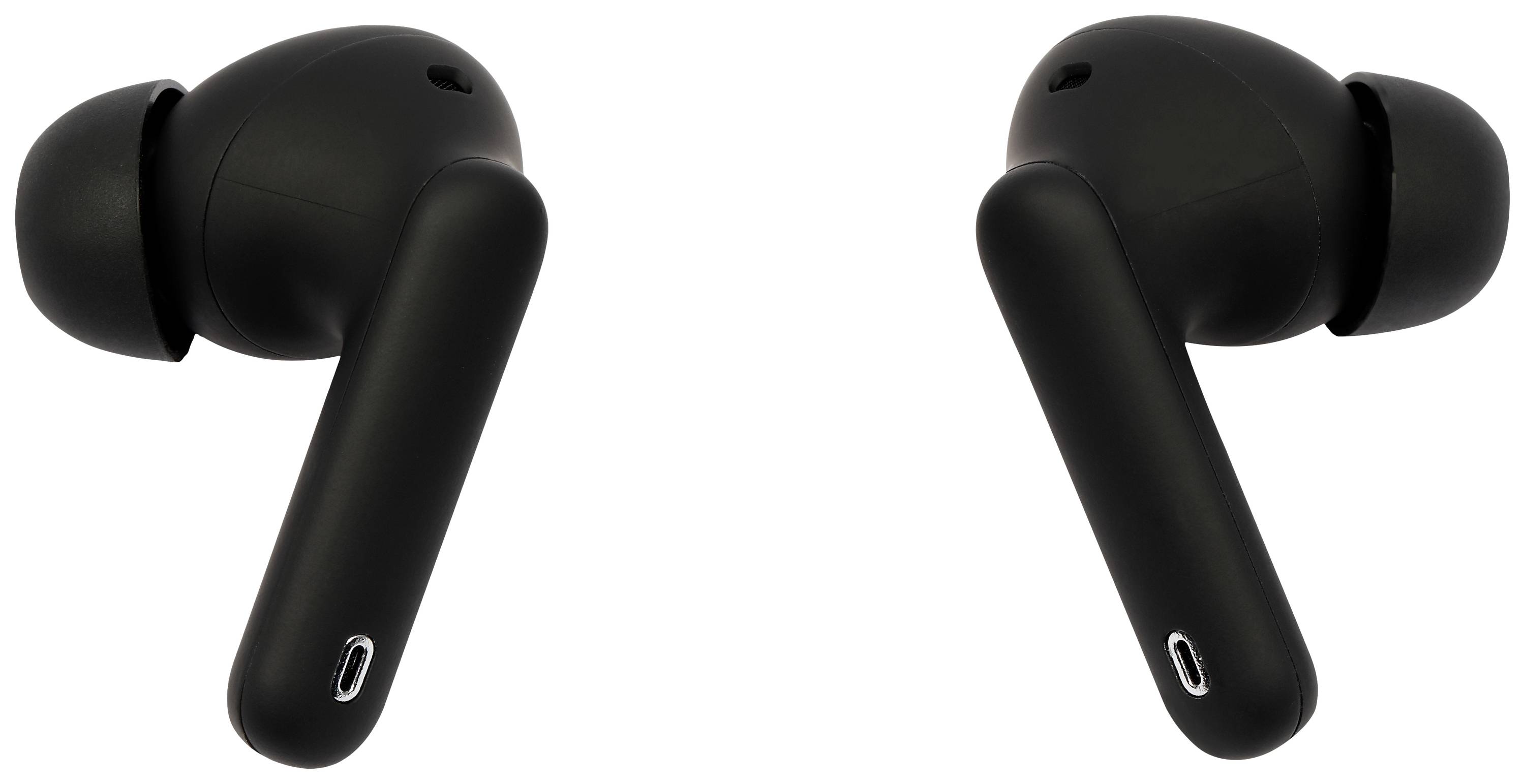 STREETZ TWS-116 In Ear Headset Bluetooth® Stereo Schwarz Noise Cancelling Headset, Ladecase, Lautstärkeregelung, Touch-Steuerung