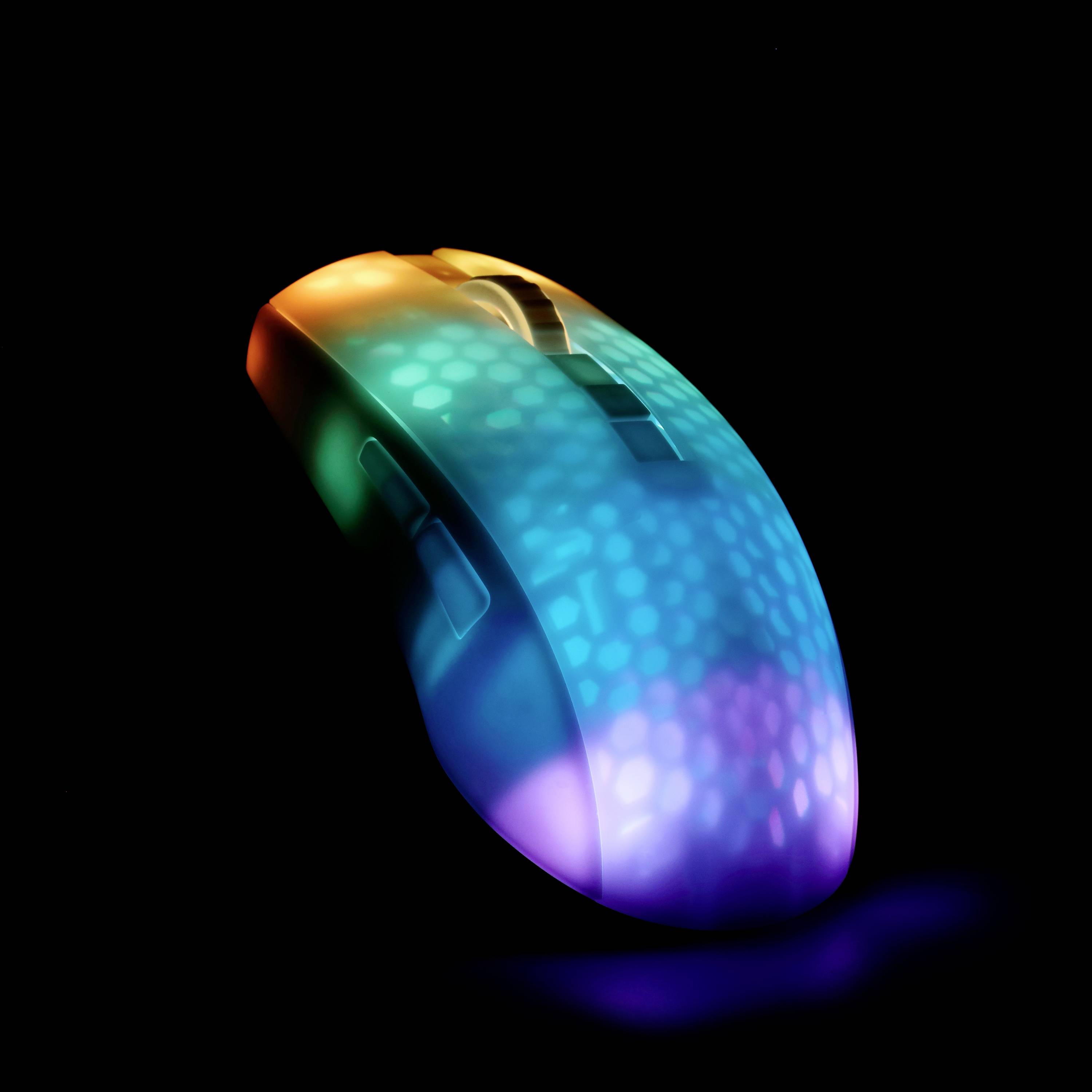 DELTACO GAMING WM87 Gaming-Maus USB Optisch Weiß, Transparent 6 Tasten 6200 dpi Beleuchtet, Integriertes Scrollrad