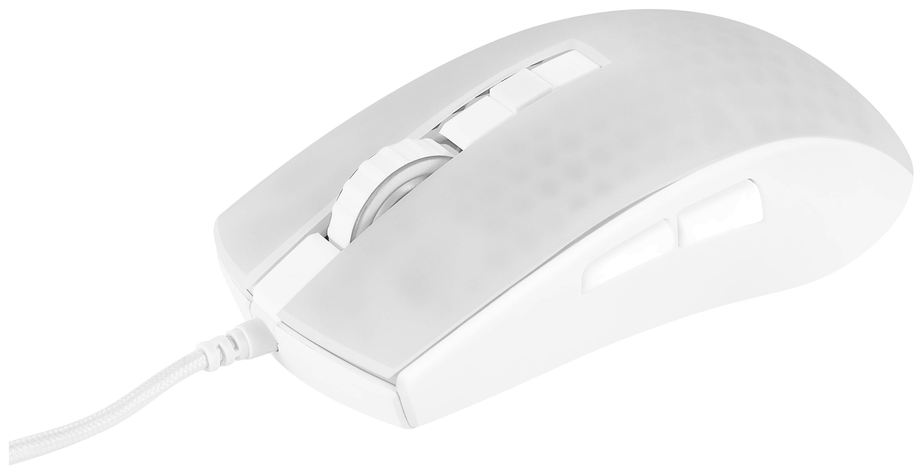 DELTACO GAMING WM87 Gaming-Maus USB Optisch Weiß, Transparent 6 Tasten 6200 dpi Beleuchtet, Integriertes Scrollrad