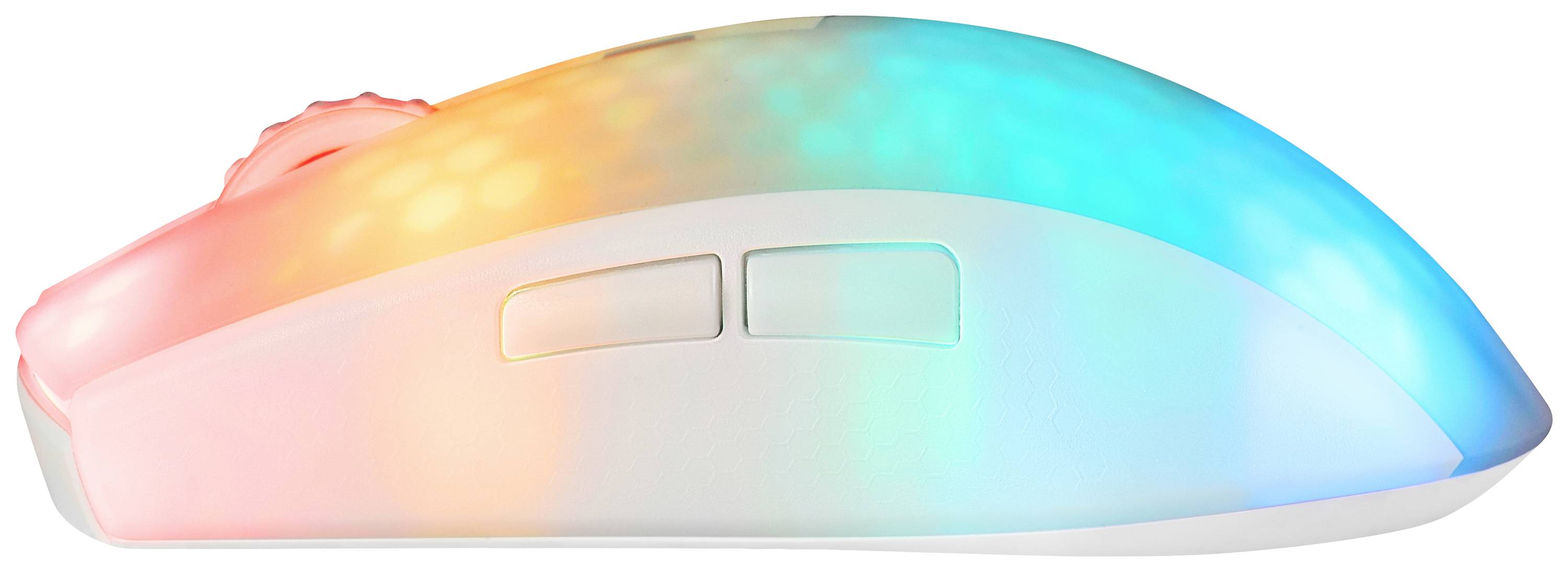 DELTACO GAMING WM89 Gaming-Maus Funk Optisch Weiß, Transparent 6 Tasten 10000 dpi Abnehmbares Kabel, Beleuchtet, Integriertes