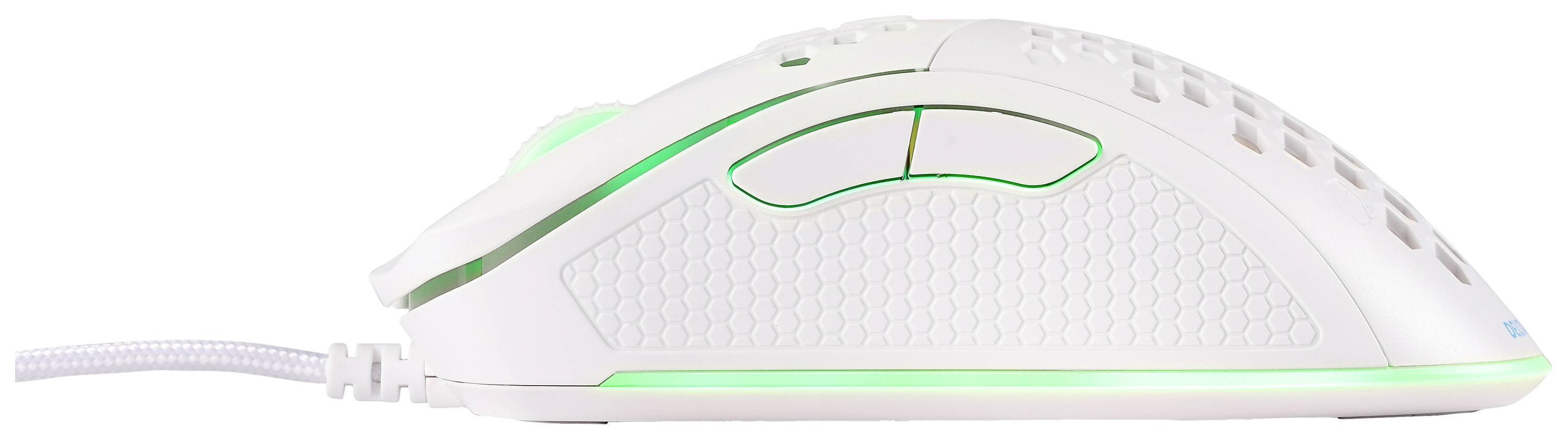 DELTACO GAMING WM75 Gaming-Maus USB Optisch Weiß 7 Tasten 6400 dpi Beleuchtet, Integriertes Scrollrad