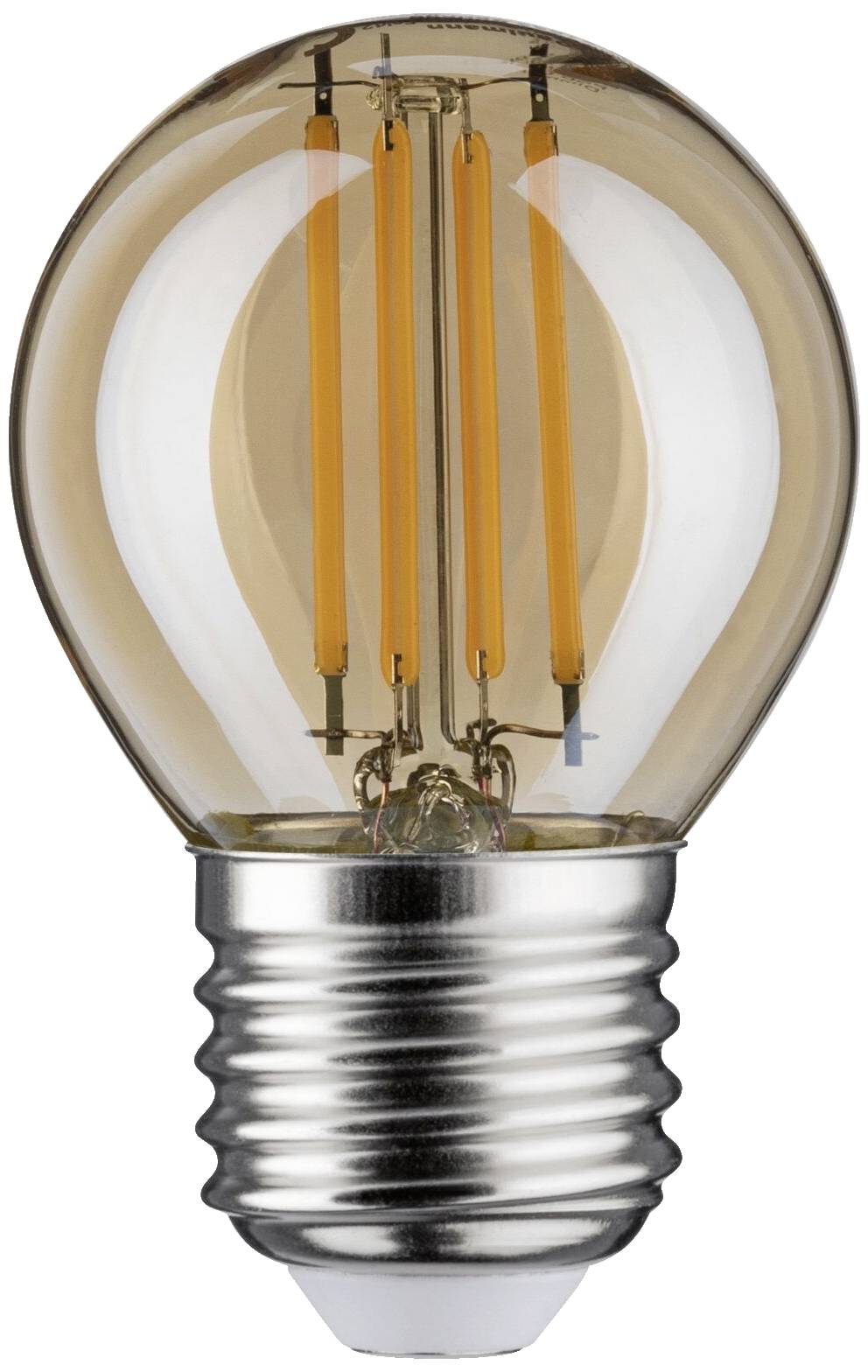 Glühbirne mit Edison-Glühfaden-Design, warmes Licht und silbernem Sockel.