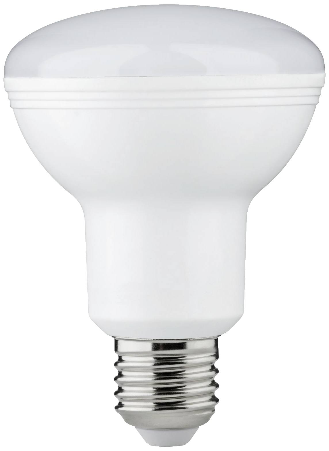 Eine weiße LED-Glühbirne mit E27-Sockel, geeignet für energieeffiziente Beleuchtung in Haushalten oder Büros.