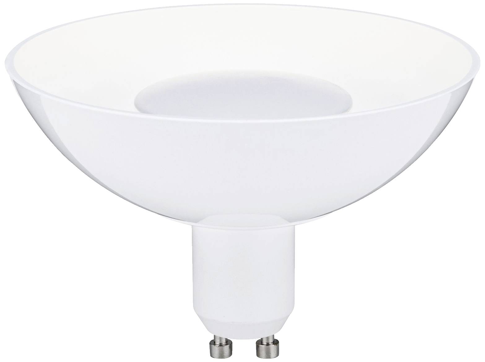 Eine weiße LED-Lampe mit GU10-Sockel, energiesparend und für moderne Beleuchtung geeignet. Ideal für Wohn- und Arbeitsräume.