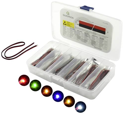Quadrios LED-Sortiment Rot, Grün, Gelb, Blau, Weiß, Bernstein 20mA 3.0V