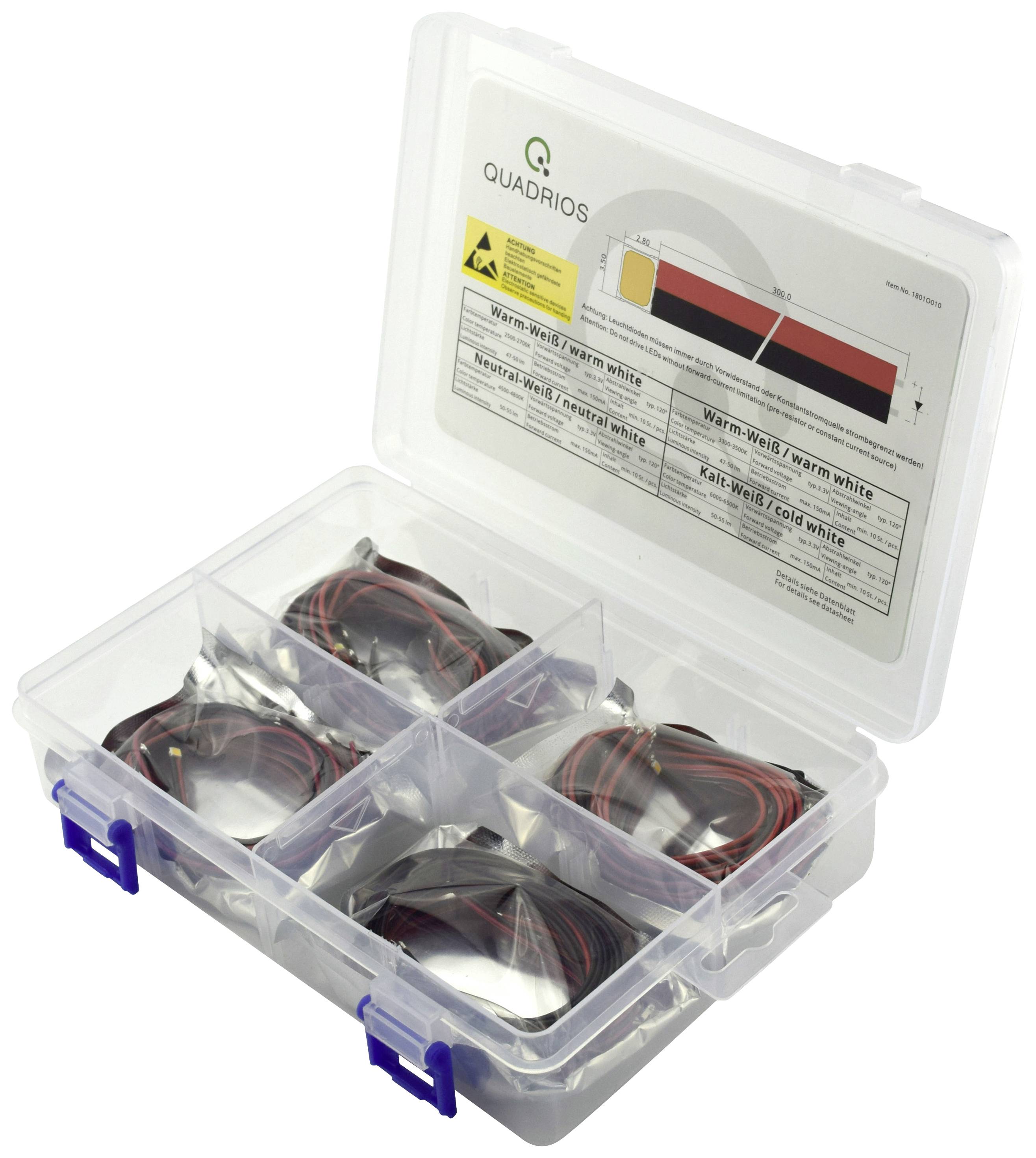 Quadrios LED-Sortiment Weiß 150mA 3.3V