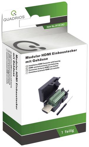 Quadrios 2010C262 HDMI-Steckverbinder Stecker, gerade Polzahl (num): 20 Schwarz 1 Set