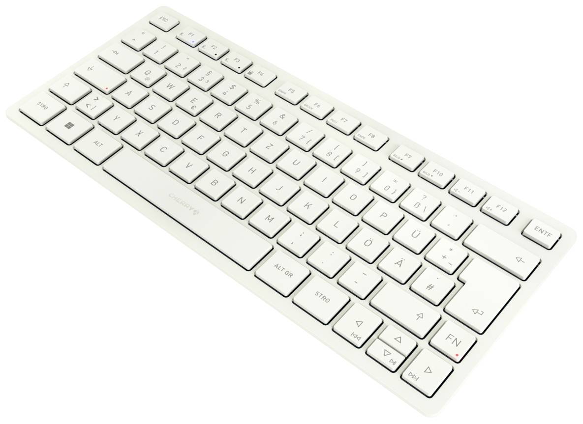 CHERRY KW 7100 MINI BT Bluetooth® Tastatur Deutsch, QWERTZ Weiß Geräuscharme Tasten, Multipair-Funktion